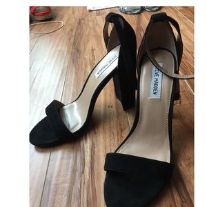 Steve Madden Suede Block Heel with Ankle Strap